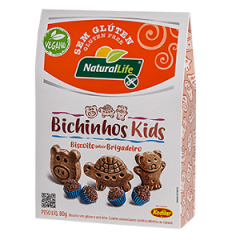 BISCOITO NATURALLIFE BICHINHOS KIDS BRIGADEIRO 80G