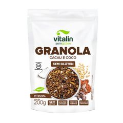 GRANOLA VITALIN CACAU E COCO S/GLÚTEN 200G